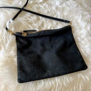 Clare Vivier Sac Bretelle Black Leather Nubuck Crossbody Bag